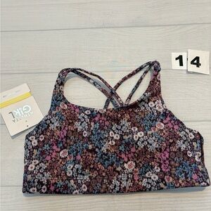 Athleta Girl Floral Upbeat Bra — Pink, Blue, Brown
